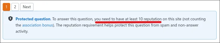 you need 10 reputation to answer